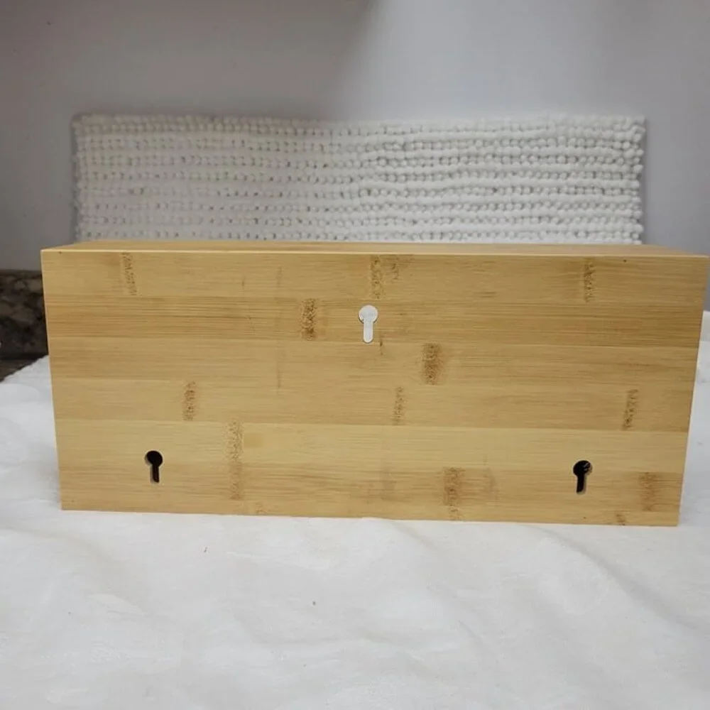 NEW Bamboo Kitchen Wrap Organizer Dispenser hold 12